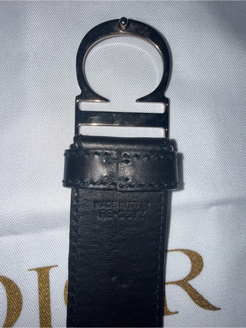 Dior Unisex Black Leather CD Logo Belt - Picture 6 of 6